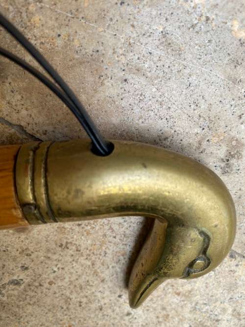 vintage brass duck head walking stick handle