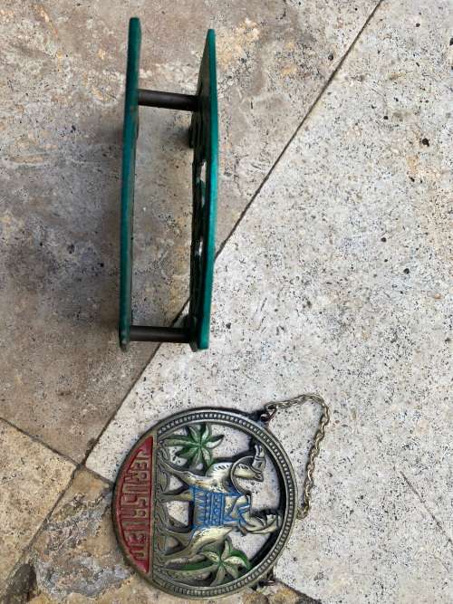 vintage brass letter napkin holder camels israel and jerusalem brass wall hanging