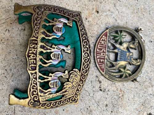 vintage brass letter napkin holder camels israel and jerusalem brass wall hanging