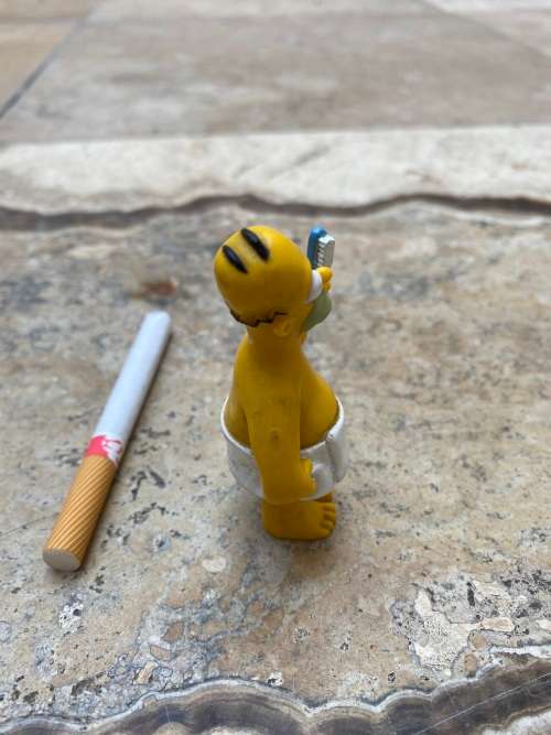 rare vintage Homer Simpson pvc figure fox 1999 , brushing teeth