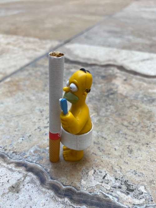 rare vintage Homer Simpson pvc figure fox 1999 , brushing teeth