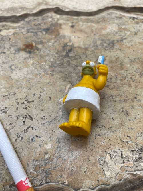 rare vintage Homer Simpson pvc figure fox 1999 , brushing teeth