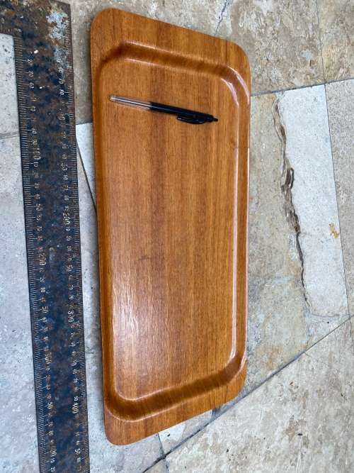 vintage small silva teak wood tray sweden 20cm x 45 cm