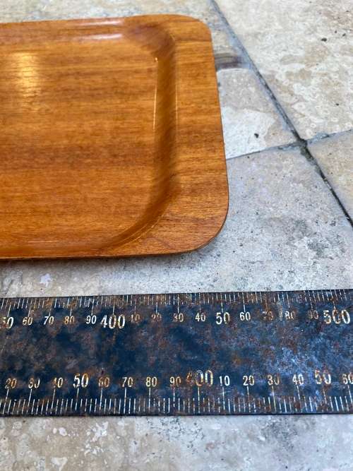 vintage small silva teak wood tray sweden 20cm x 45 cm