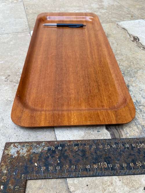 vintage small silva teak wood tray sweden 20cm x 45 cm