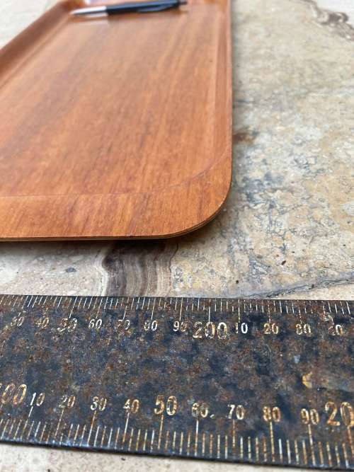 vintage small silva teak wood tray sweden 20cm x 45 cm