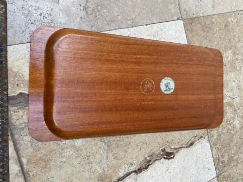 vintage small silva teak wood tray sweden 20cm x 45 cm