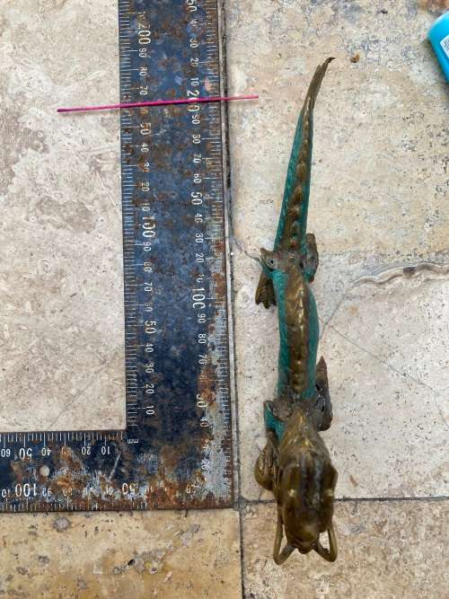 vintage solid Brass Feng Shui Dragon Statue 21 cm