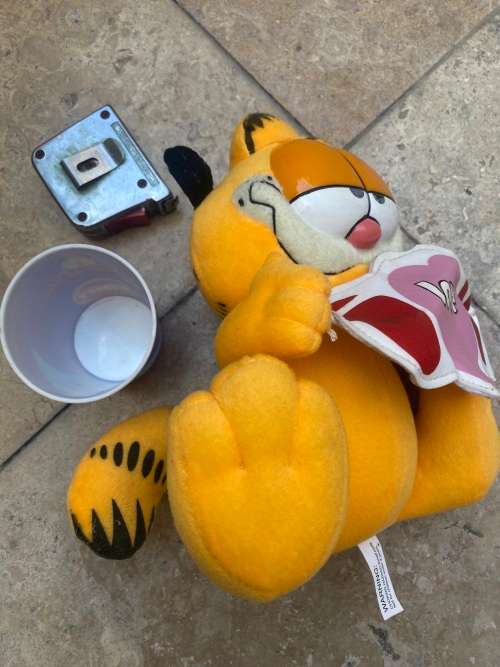 garfield plush doll with garfield 3d pvc wimpy cup