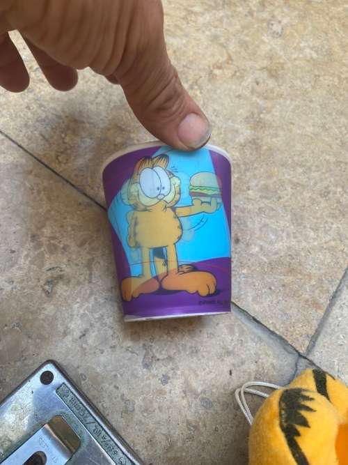 garfield plush doll with garfield 3d pvc wimpy cup