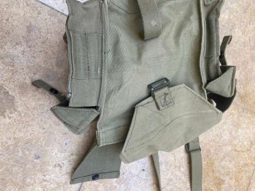 vintage army bag with 3 compartments