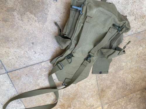 vintage army bag with 3 compartments