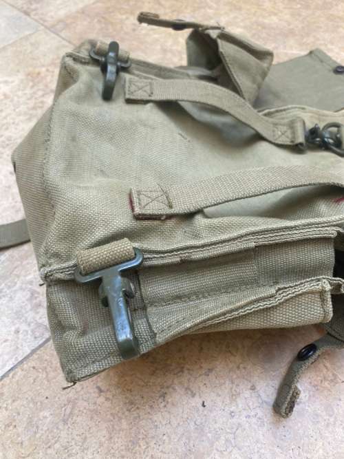 vintage army bag with 3 compartments