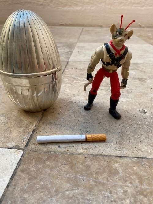 1994 biker mice btf vinnie Galoob in metal egg tin