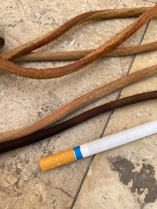 vintage pair of leather skipping rope skipping ropes wood handle