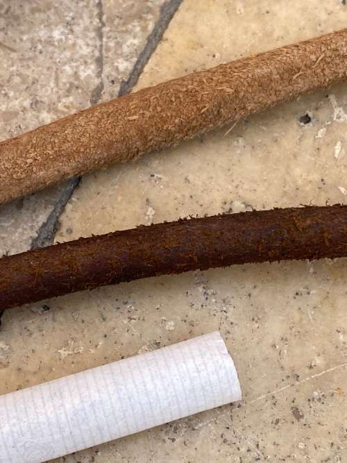 vintage pair of leather skipping rope skipping ropes wood handle