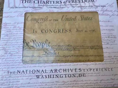 The declaration of independence United States washington