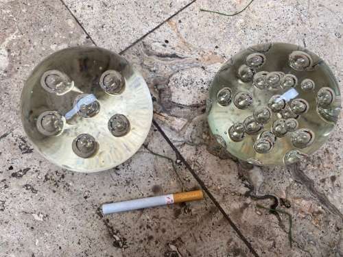 vintage murano paper weight paperweight pair bubbles