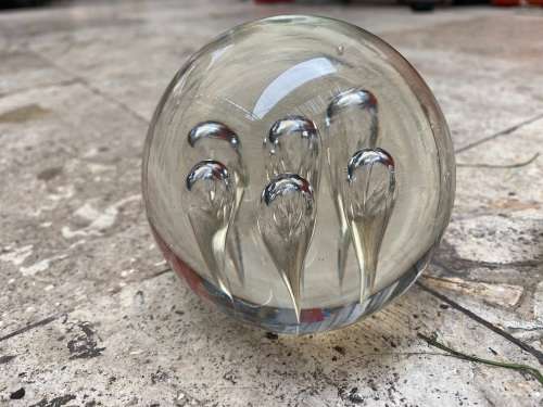 vintage murano paper weight paperweight pair bubbles