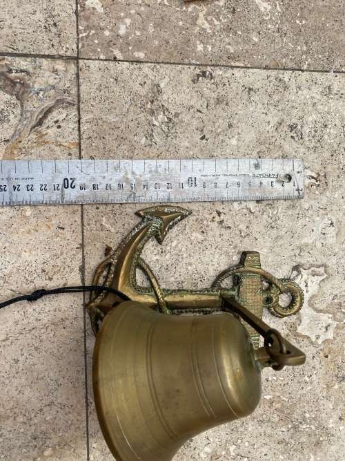 vintage brass ships bell on nautical anchor brass wall mount