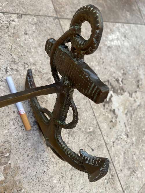 vintage brass ships bell on nautical anchor brass wall mount