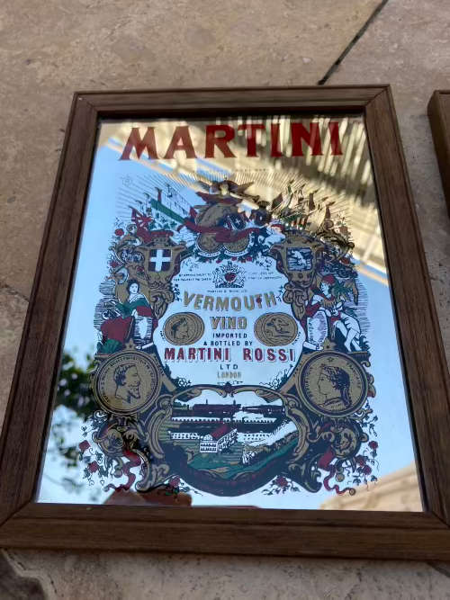 pair of bar mirrors chivas regal and Martini mirror Pair