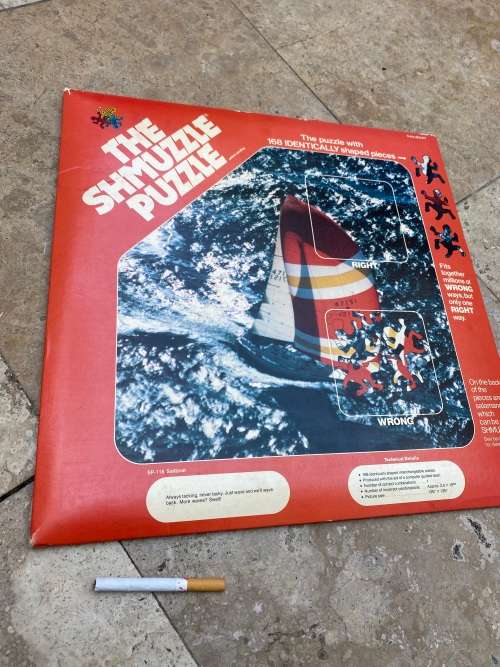 vintage Shmuzzle puzzle sail boat complete 1982