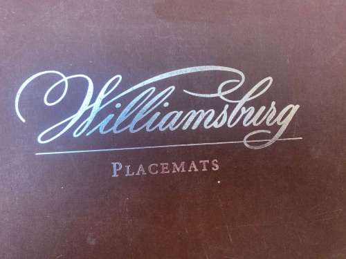 vintage Williamsburg placemats set of 4 garden images red in box