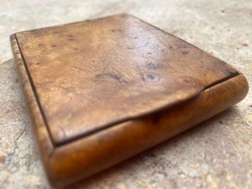 antique walnut burr cigarette case wood treen snuff box