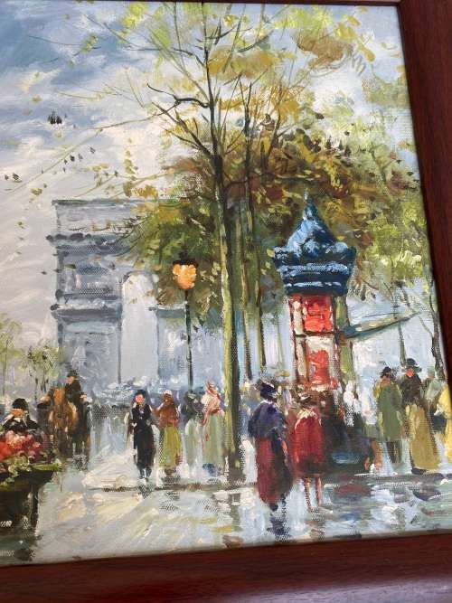 Paris Arc de Triomphe painting by Paul Wrangler framed art