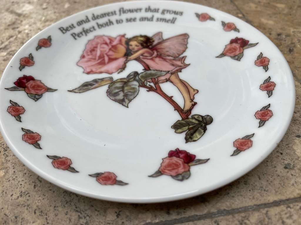 Flower fairies pin dish the rose fairy Collectable mini plate 2007