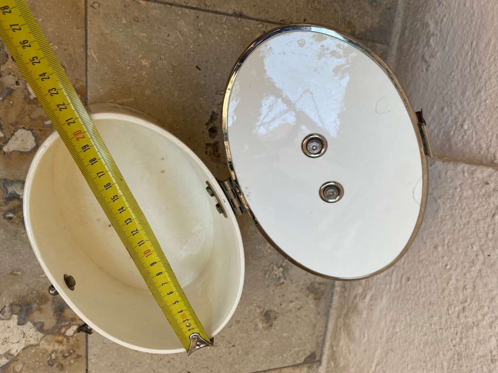 Antique art nouveau  cookie box art decor L210 ceramic blue lidded biscuit box WMF