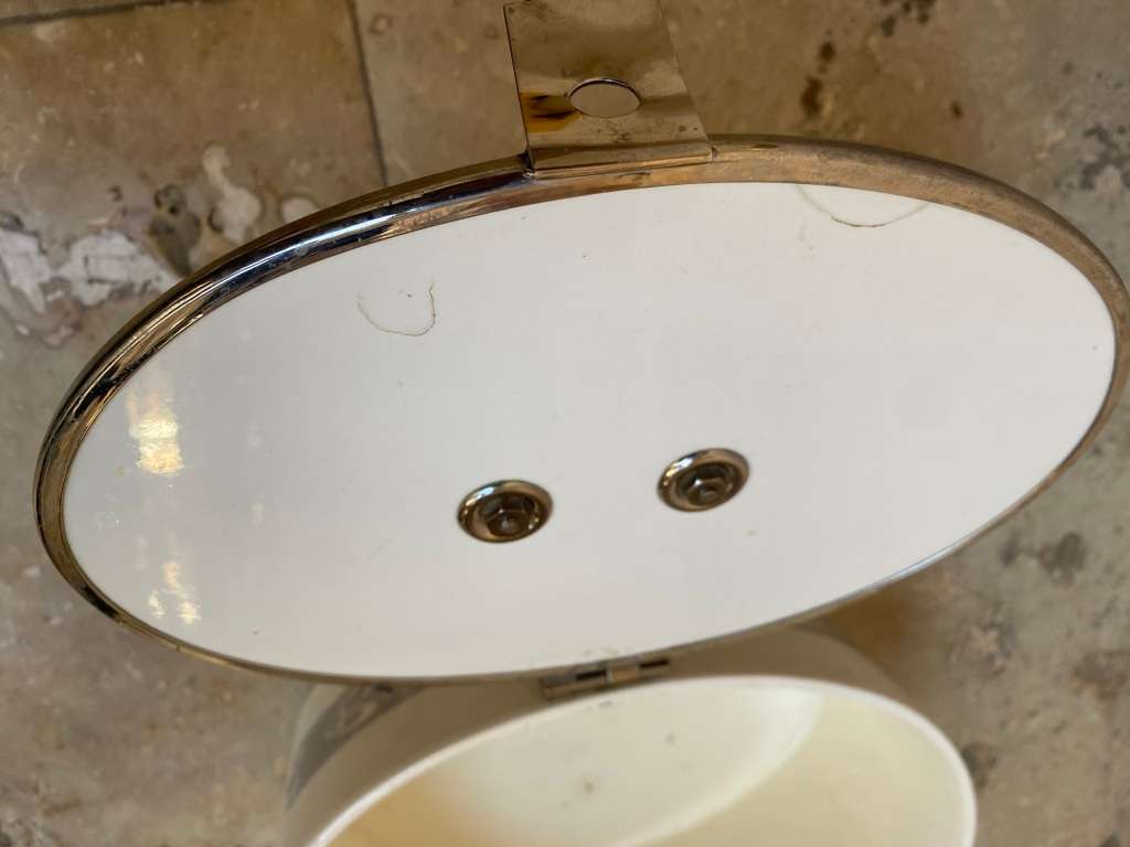 Antique art nouveau  cookie box art decor L210 ceramic blue lidded biscuit box WMF