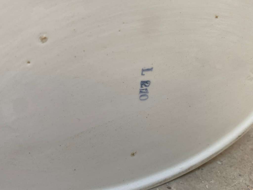 Antique art nouveau  cookie box art decor L210 ceramic blue lidded biscuit box WMF