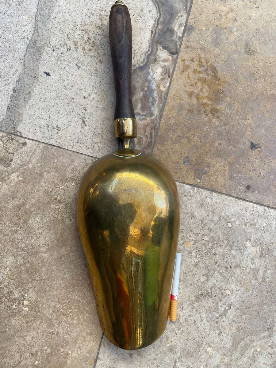 Vintage large brass scoop