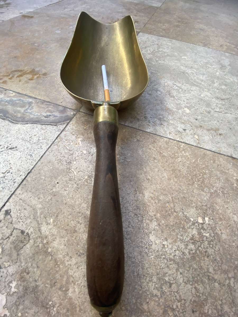 Vintage large brass scoop
