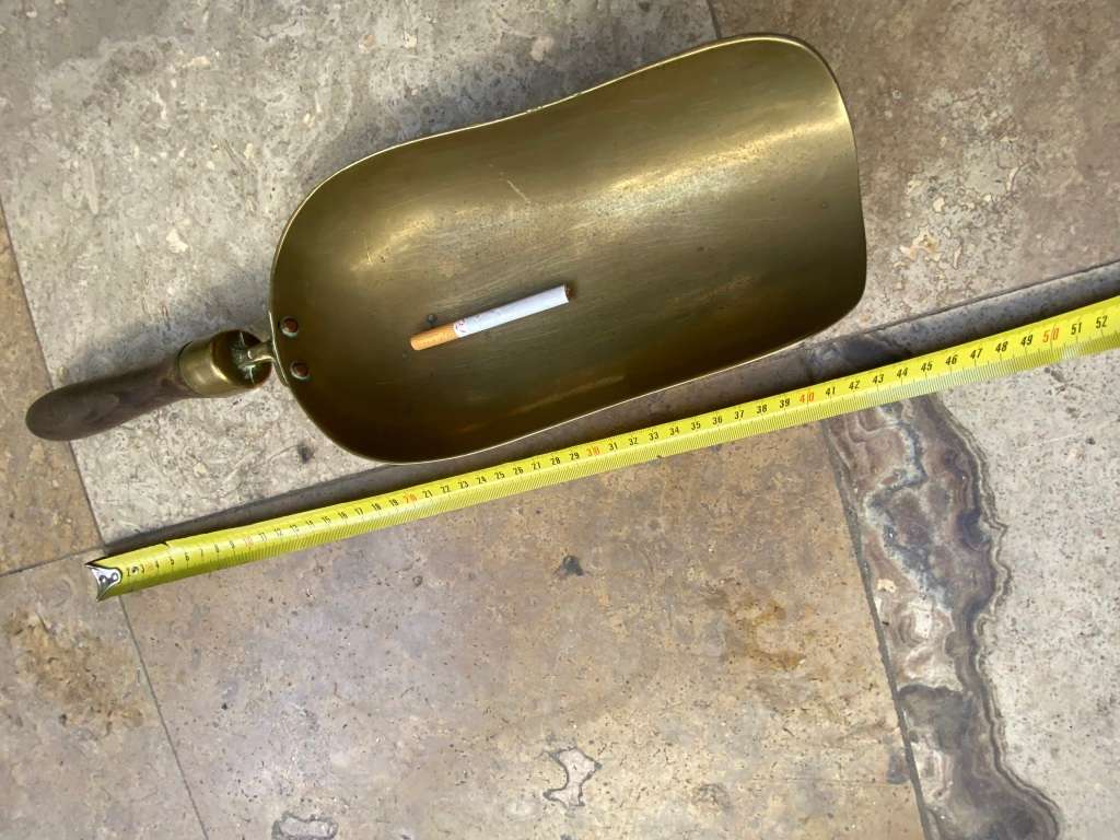 Vintage large brass scoop