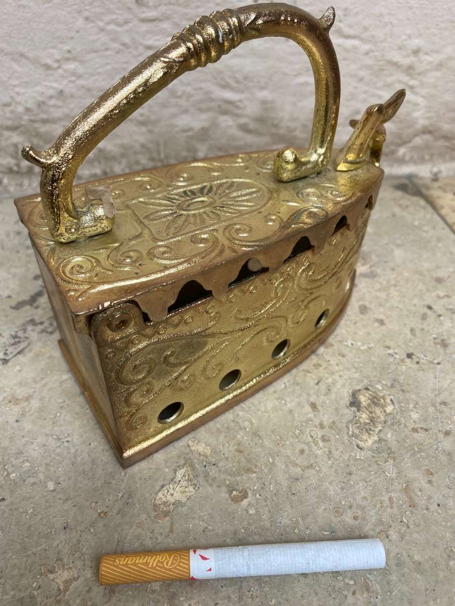 Vintage small  brass coal  iron