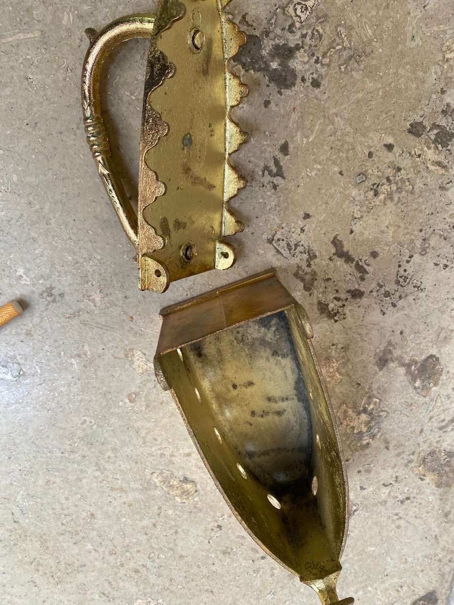 Vintage small  brass coal  iron