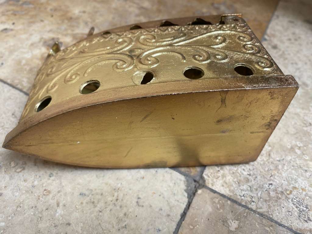 Vintage small  brass coal  iron