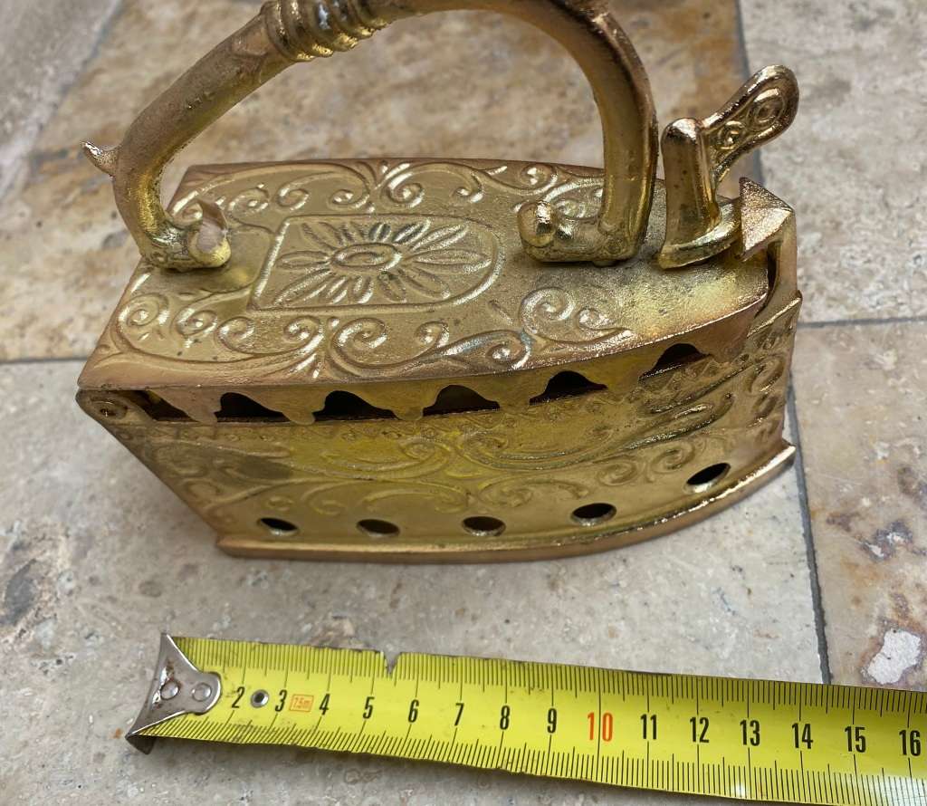 Vintage small  brass coal  iron