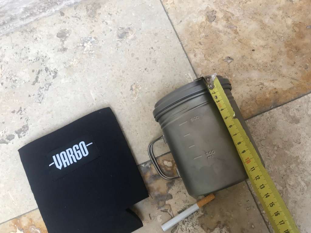Vargo BOT - 700  Titanium Pot , Water Bottle Foldable Handles Watertight Lid , insulation