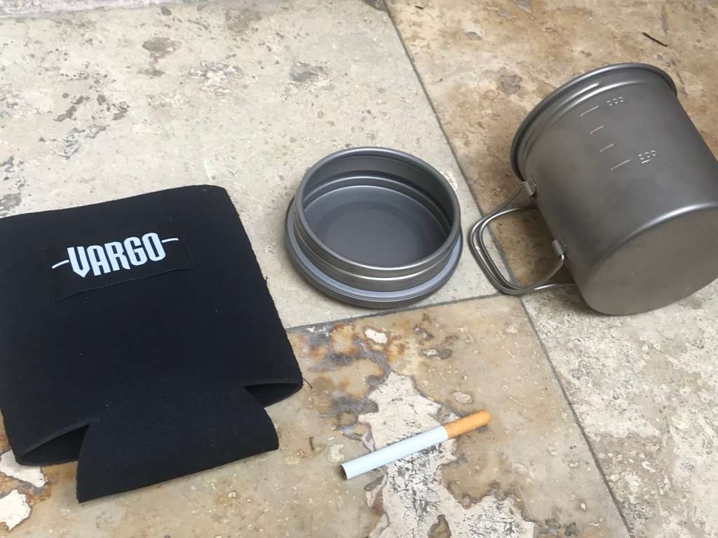 Vargo BOT - 700  Titanium Pot , Water Bottle Foldable Handles Watertight Lid , insulation