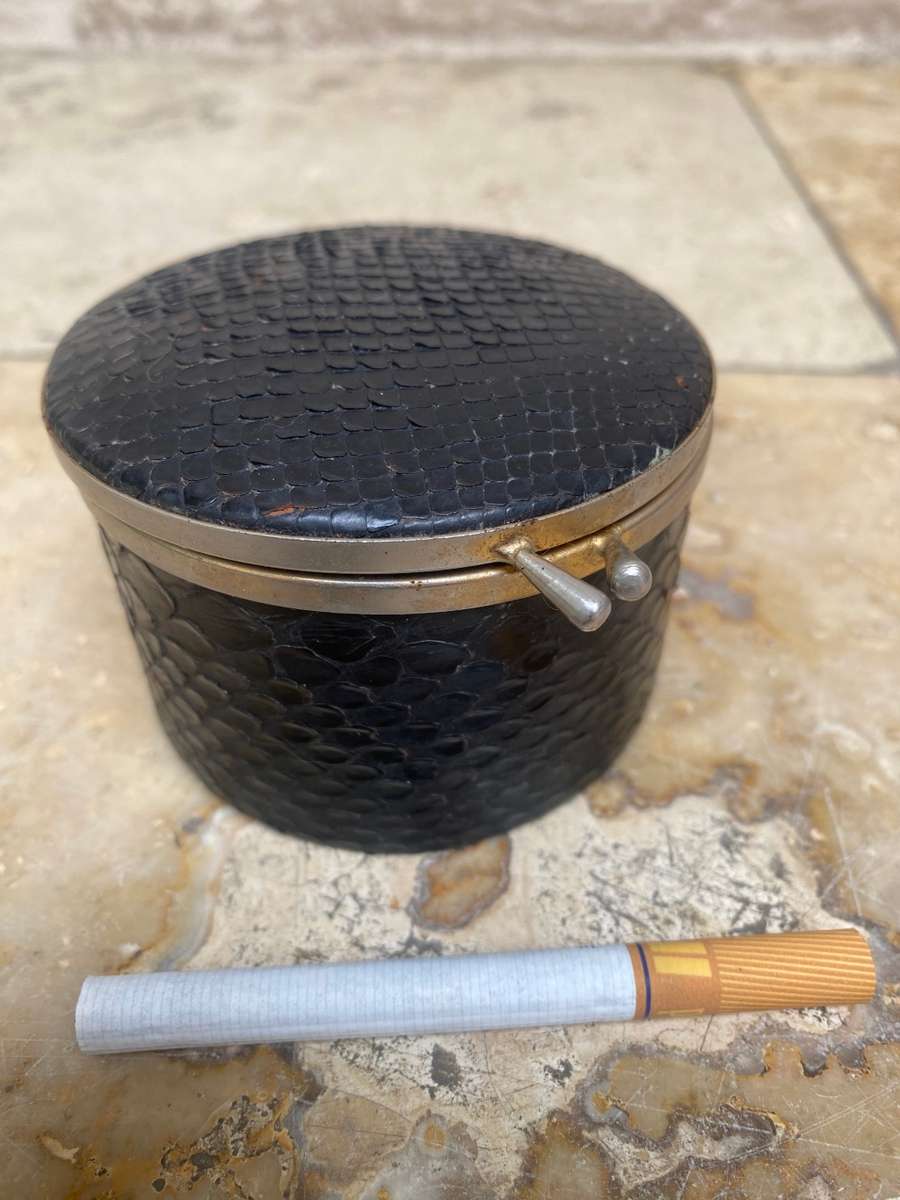 Antique snake skin  snakeskin trinket box ring box