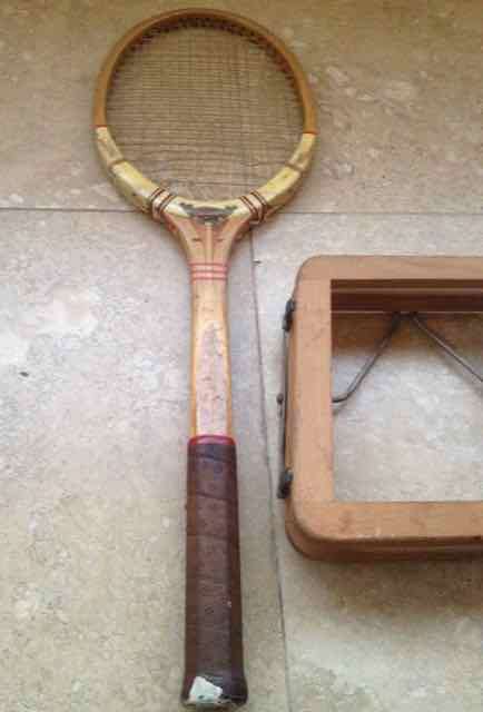 vintage Dunlop maxply racquet with press