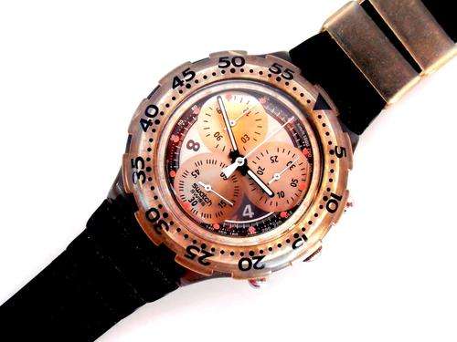 Vintage 1995 AQUACHRONO SWATCH "ONDA NERA" SBM103