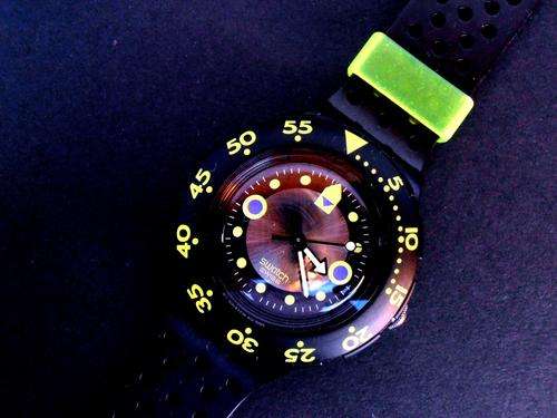 Vintage 1992 SCUBA SWATCH "SHAMU-BLACK WAVE" SDB102