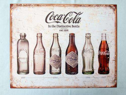 Coca Cola bottles metal sign
