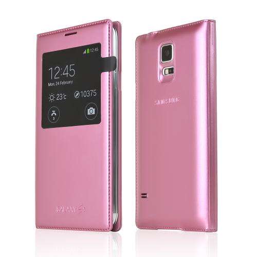 Samsung Galaxy S5 Cover S View Flip Cover I9600 **with IC Chip** Pink