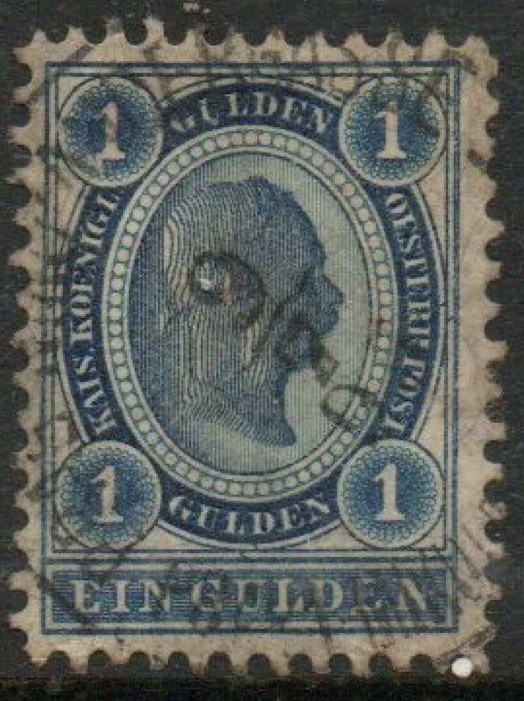 Austria, 1890, 1 Gulden , blue, perf 11.5, used